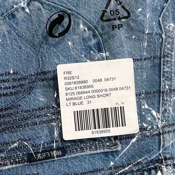 Free People Rolla's Mirage Long Shorts - Lt Blue - 31 - Picture 9 of 11